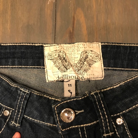 Dollhouse dark wash distressed skinny jeans - Picture 4 of 6